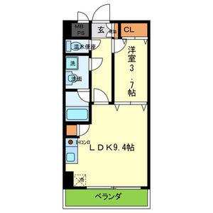 モアライフ魚崎(1LDK/3階)の間取り写真
