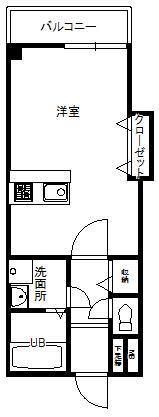 KSハウス(1K/2階)の間取り写真