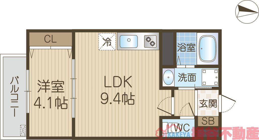 アート茨木(1LDK/1階)の間取り写真