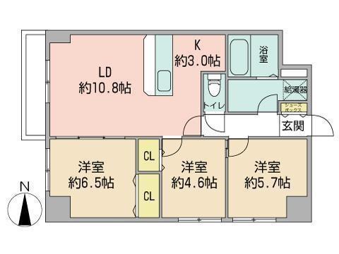 モデナ近代美術館(3LDK/9階)の間取り写真