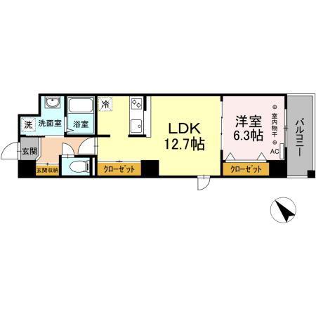 ノーブルヒルズ(1LDK/4階)の間取り写真
