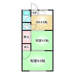 日の出荘(2DK/1階)の間取り写真