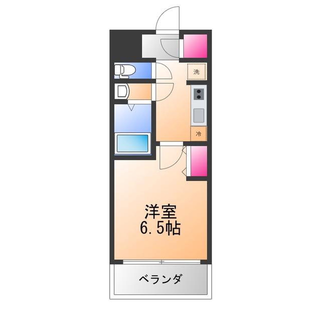 オリエンテム宿院南(1K/4階)の間取り写真