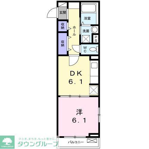 シュタイン ドルフ(1DK/2階)の間取り写真