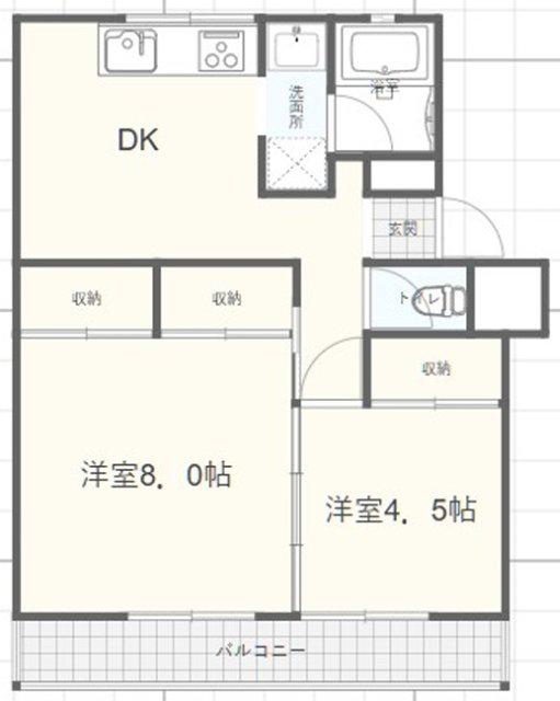 野口マンション(2DK/1階)の間取り写真