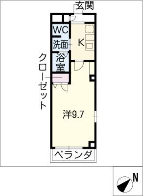 NEALS YARD B(1K/1階)の間取り写真
