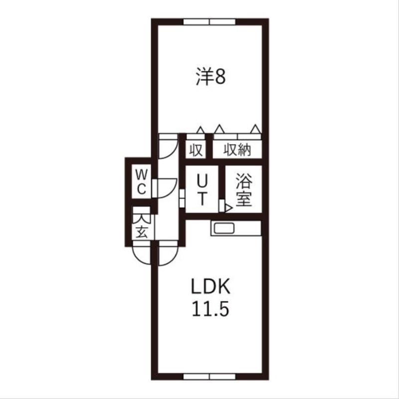 ノースハイム23(1LDK/2階)の間取り写真