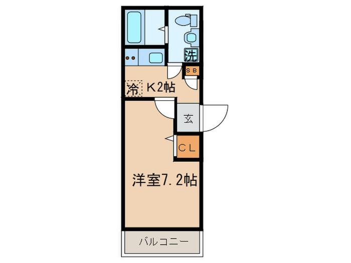 アリッサム(1K/3階)の間取り写真