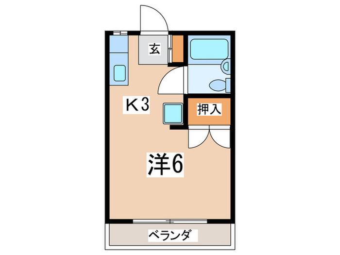ラフォーレモトヤマ(ワンルーム/2階)の間取り写真