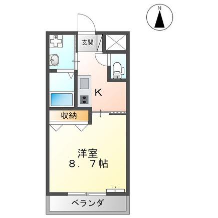 一畑電車大社線 高浜駅(島根) 徒歩28分 2階建 築11年(1K/2階)の間取り写真