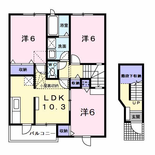 LION柊B(3LDK/2階)の間取り写真
