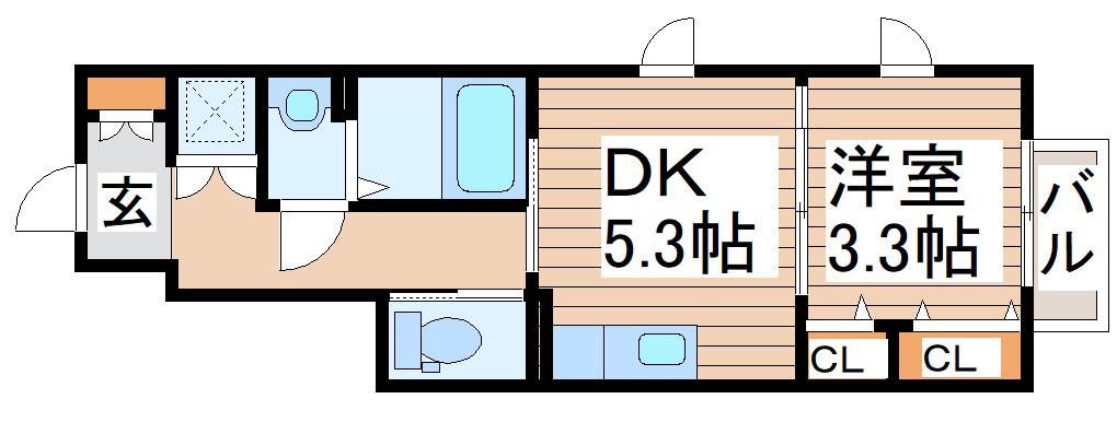 CASALUCEI(1DK/1階)の間取り写真