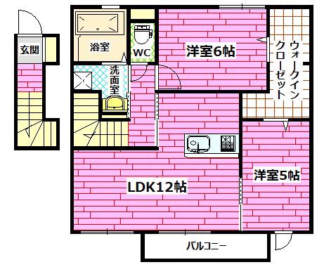 ソラーナ(2LDK/2階)の間取り写真
