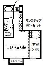クレッシェンド綾(1LDK/1階)の間取り写真
