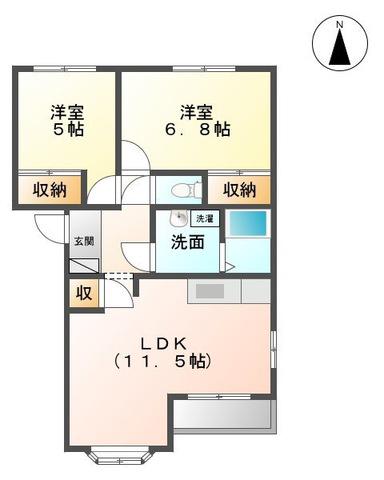 サンコート(2LDK/2階)の間取り写真