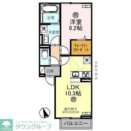 CHARMY(1LDK/2階)の間取り写真