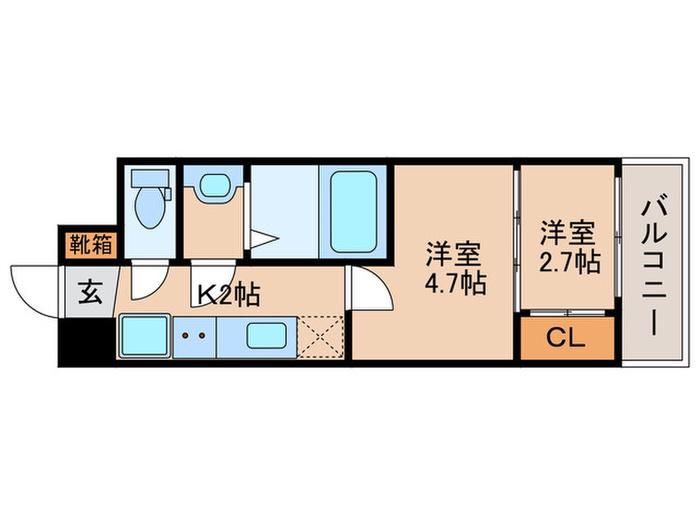 フィアスコート梅小路(2K/4階)の間取り写真