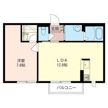 パークサイドヒルズA棟(1LDK/2階)の間取り写真
