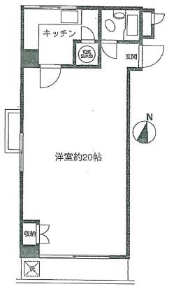 ベルハイム田町(1K/6階)の間取り写真