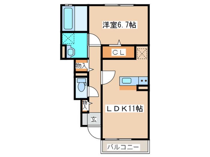 ディアコート(1LDK/1階)の間取り写真