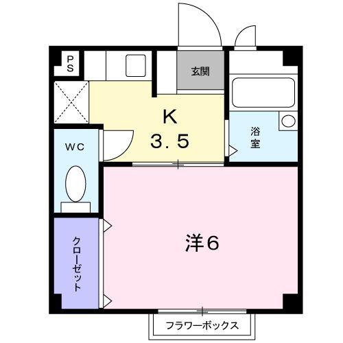ジョイホーム(1K/1階)の間取り写真