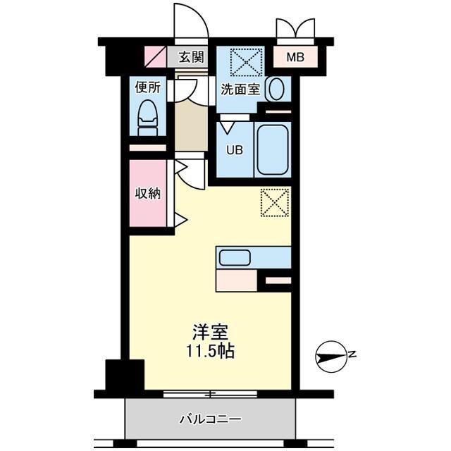 ノワールレジデンス飯田町(ワンルーム/6階)の間取り写真