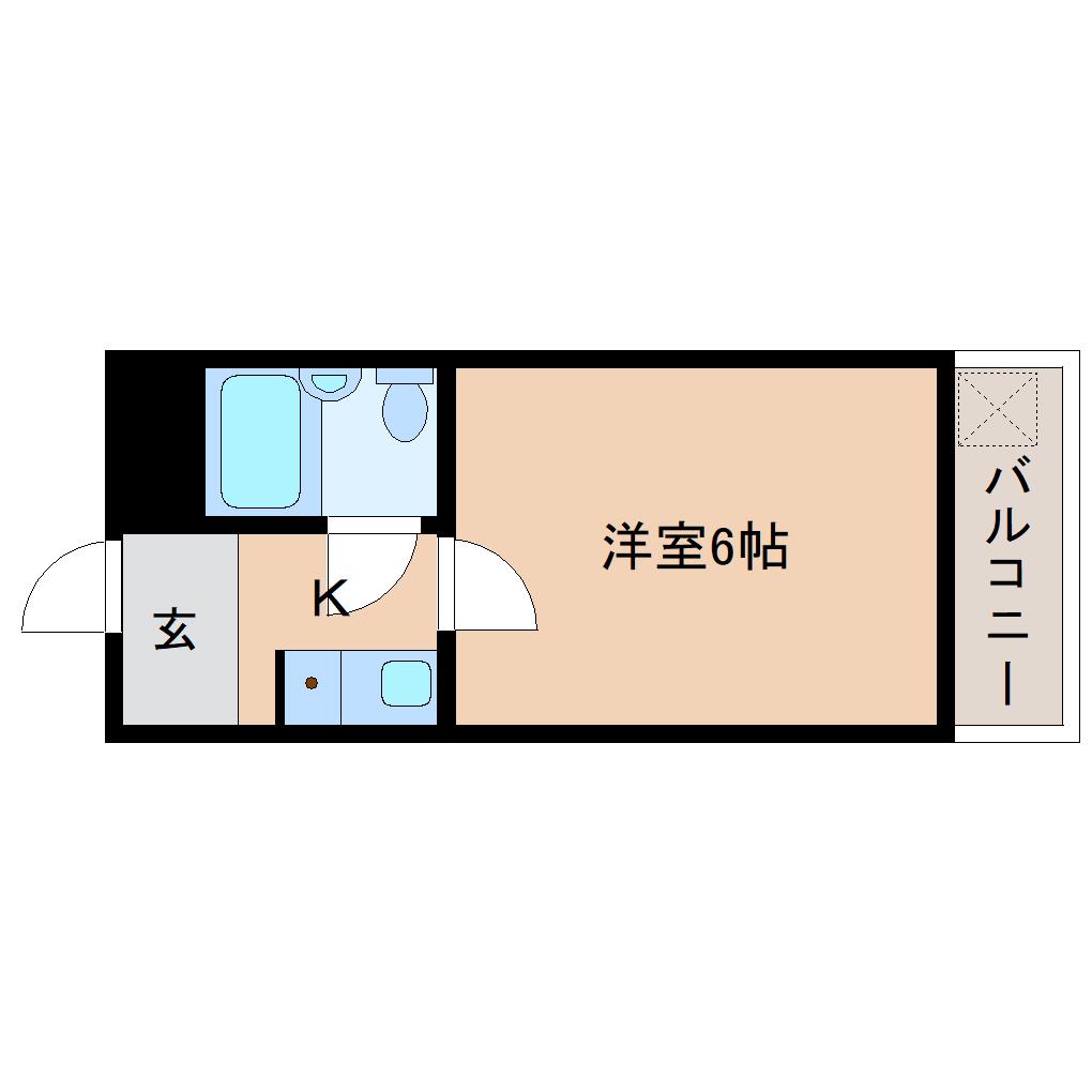 ミュゼ大安寺(1K/1階)の間取り写真