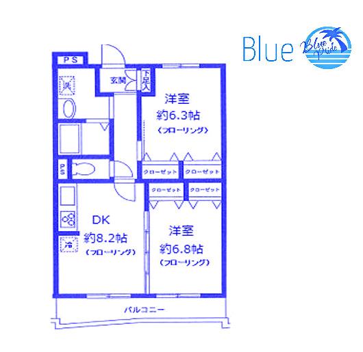 フェアリーペット弐番館(2DK/1階)の間取り写真