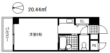 フォルティナドムス(1K/4階)の間取り写真