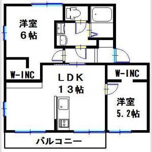 ハイツフローレンス B棟(2LDK/2階)の間取り写真