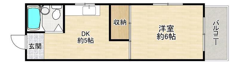 カームハイツ(1DK/5階)の間取り写真
