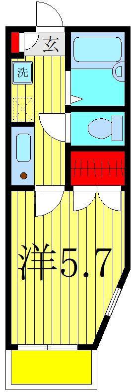サンライズ(1K/2階)の間取り写真