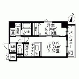 レジデンスフジミ(1LDK/6階)の間取り写真