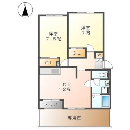 コンフォースFUJI(2LDK/1階)の間取り写真
