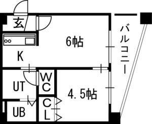 シティテラス南5条(1DK/11階)の間取り写真