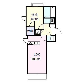 カーサヴィエント(1LDK/1階)の間取り写真