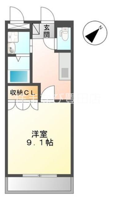 サンハイツ折坂(1K/1階)の間取り写真