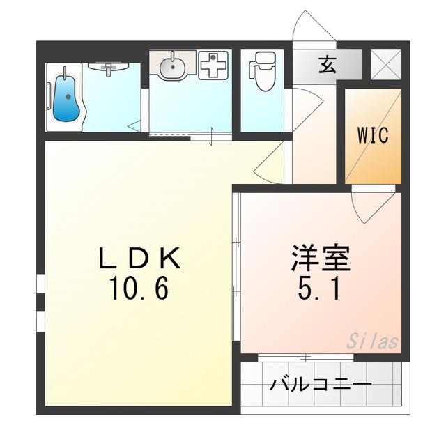 フジパレス湊III番館(1LDK/3階)の間取り写真