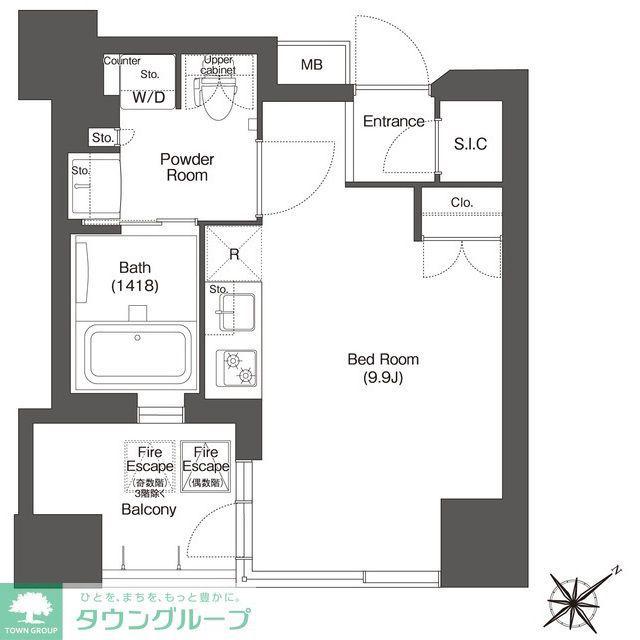 コンフォリア新中野(ワンルーム/8階)の間取り写真