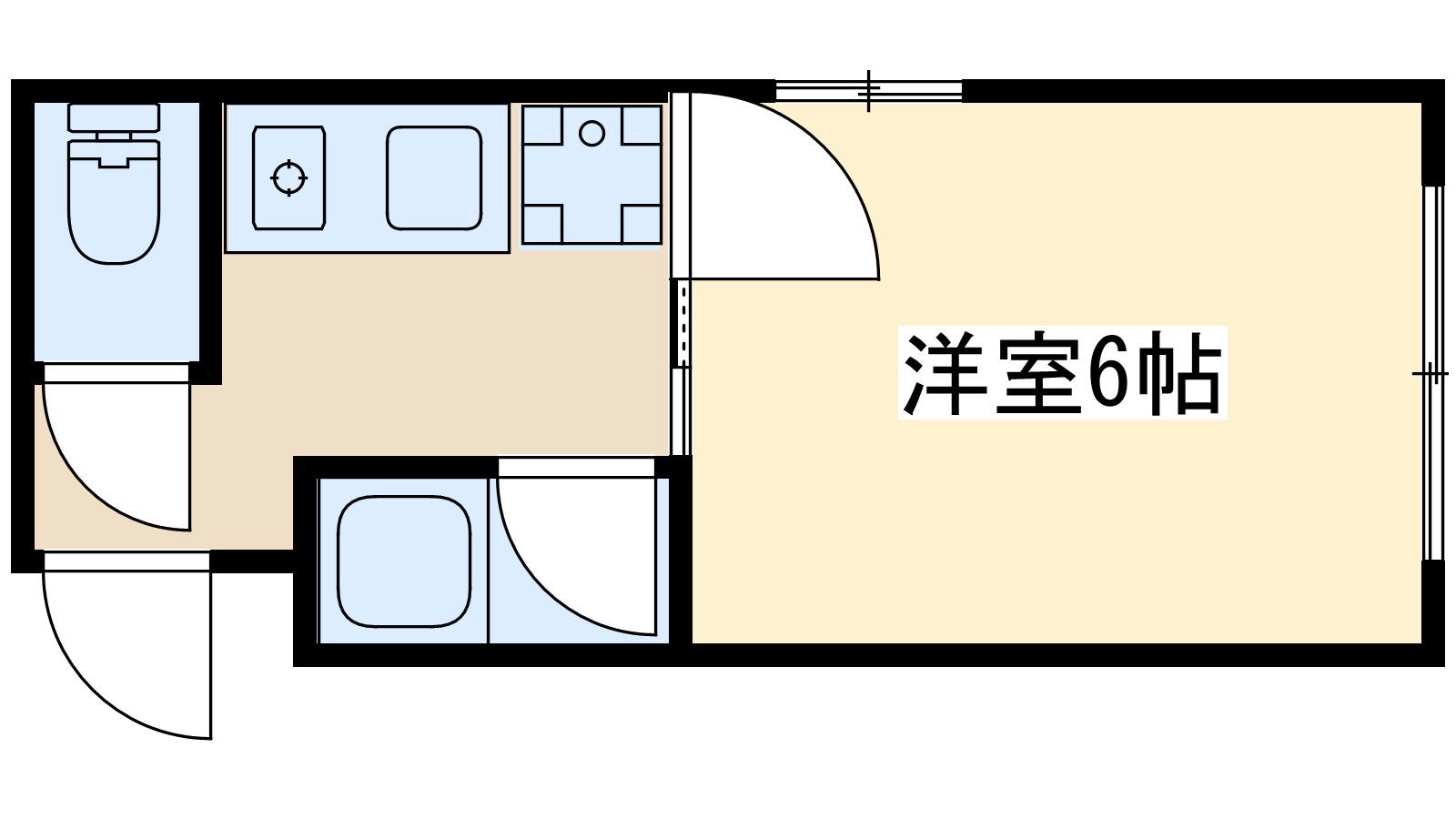 関本マンション(1K/5階)の間取り写真