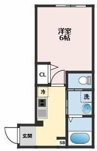 リーナ登戸東(1K/3階)の間取り写真