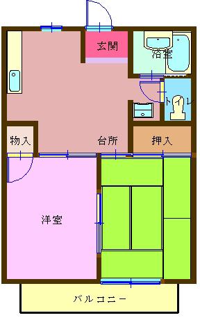 シティハイツ雅人 A(2DK/2階)の間取り写真