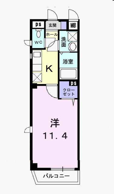 リラッサN(1K/2階)の間取り写真