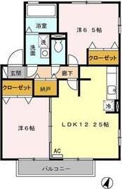 レジデンス黒沢台 C(2LDK/2階)の間取り写真