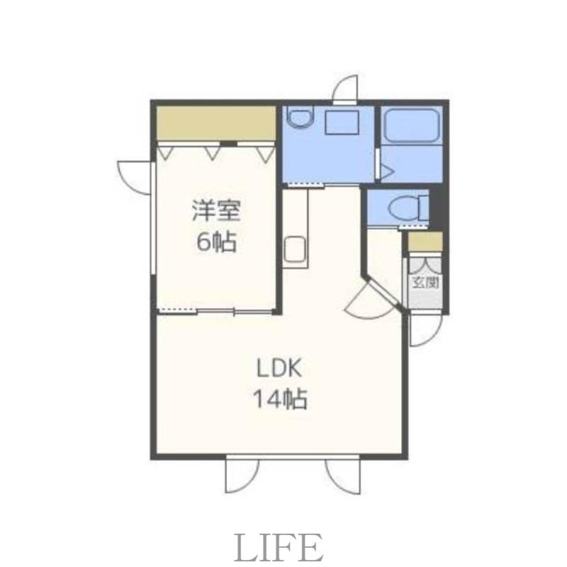 コーポ芳賀(1LDK/1階)の間取り写真