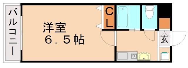 ロイヤルコート産業医大前(1K/3階)の間取り写真
