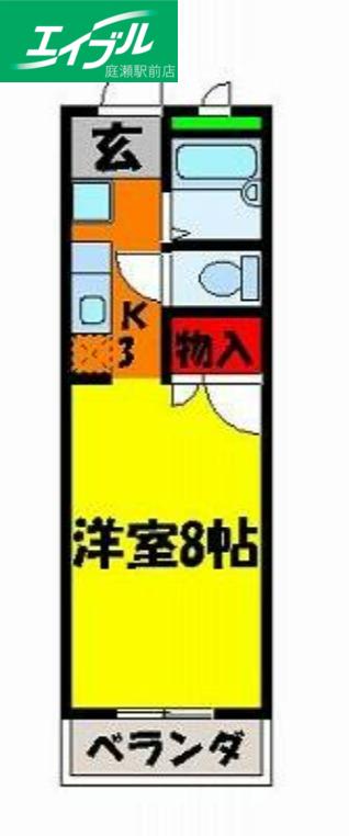 グランヴェール(1K/2階)の間取り写真