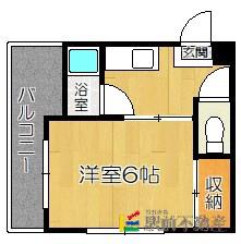 アベニュー大楠(1K/4階)の間取り写真
