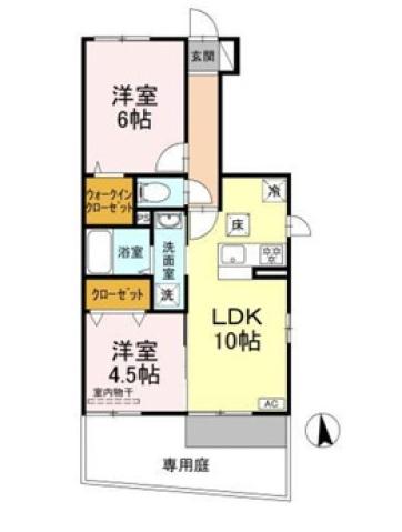 D-ROOM SACHI(2LDK/1階)の間取り写真