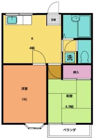 セレーブル茂原(2K/2階)の間取り写真